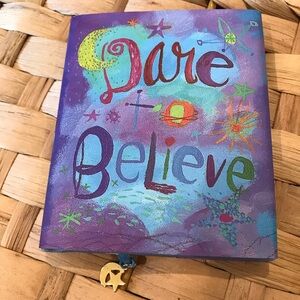 Peter Pauper Charming Petite 24K Gold Plated Charm & mini book Dare to Believe